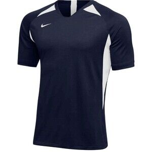Nike soccer training top shirt size M dri-fit navy blue white